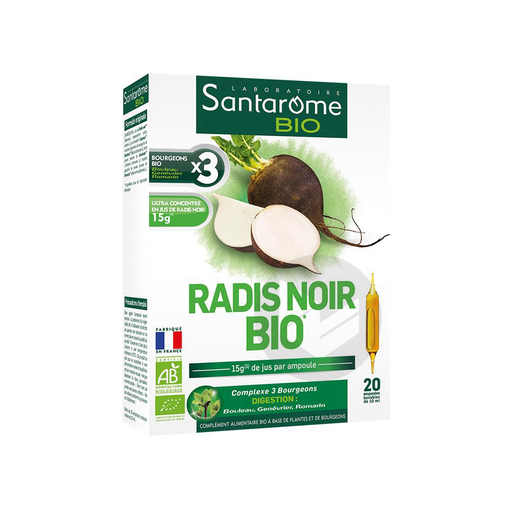 Santarome Bio Radis Noir Bio 20 Ampoules