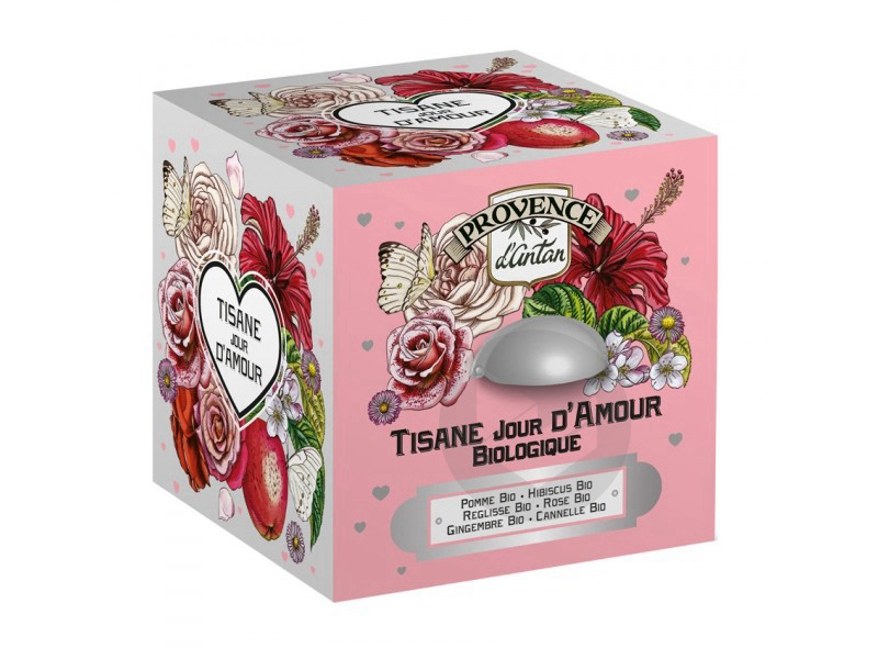Tisane Jour d'Amour - pomme, hibiscus, réglisse Bi o - 24 sachets Boîte métal