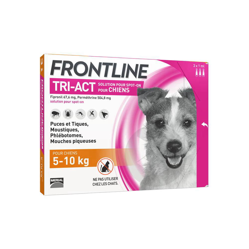 Tri-act Spot on chiens 5-10 kg 3 pipettes