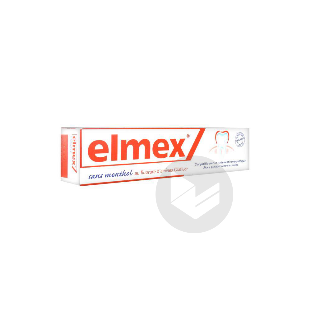 ELMEX ANTI-CARIES SANS MENTHOL Pâte dentifrice homéopathie T/75ml