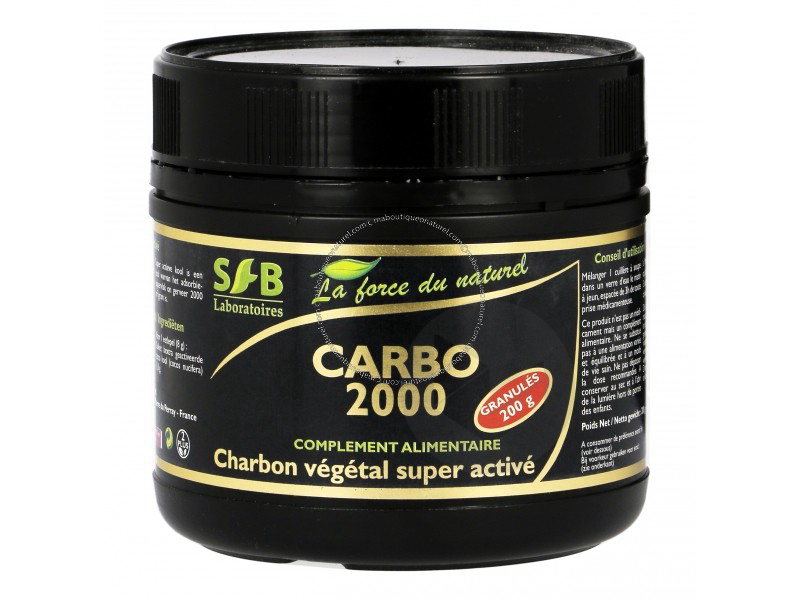 Carbo 2000 charbon végétal super activé granules - 200 g