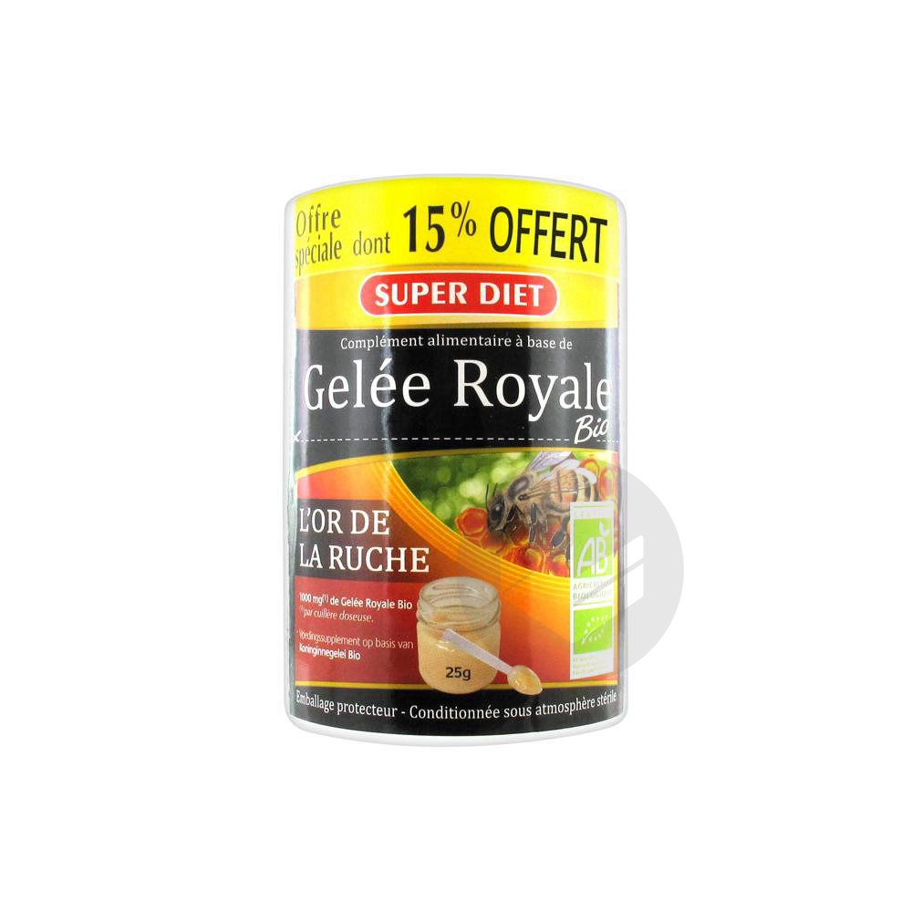 SUPERDIET Gelée royale bio Gelée Pot/25g 15%offert