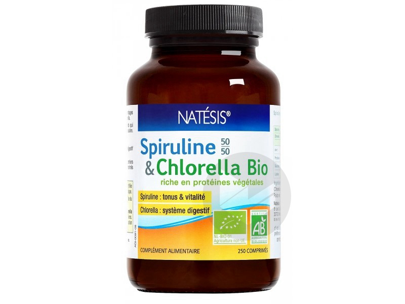 Spiruline et Chlorella 50/50 - 250 Comprimés '