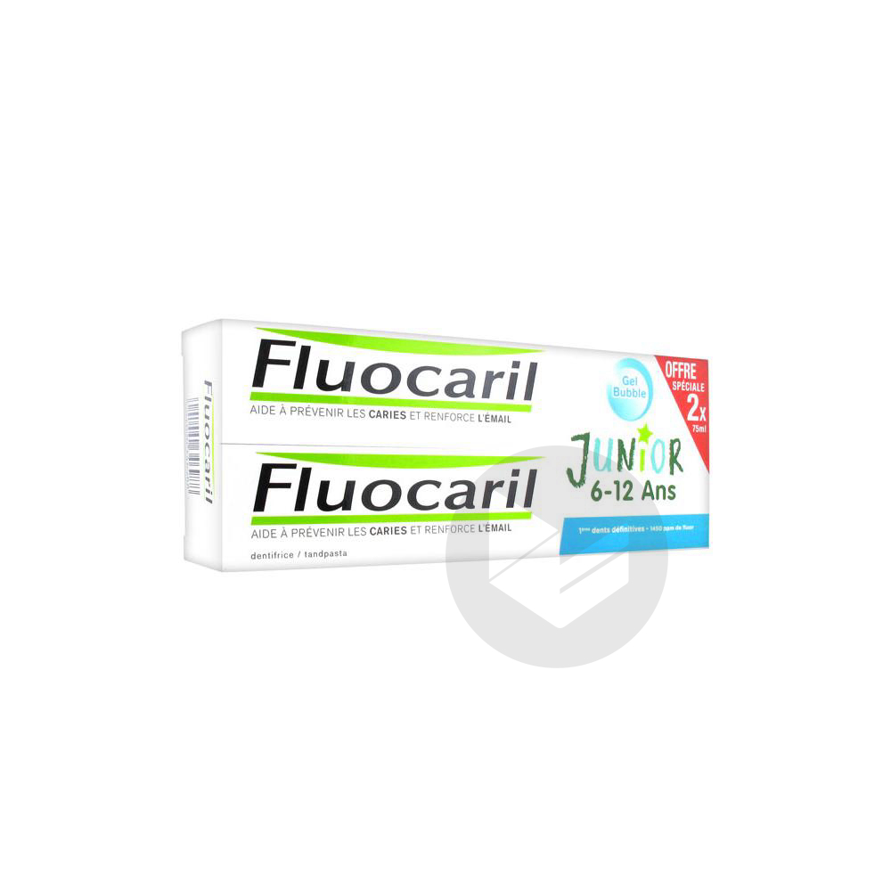 FLUOCARIL JUNIOR Gel dentifrice bubble 6/12ans 2T/75ml