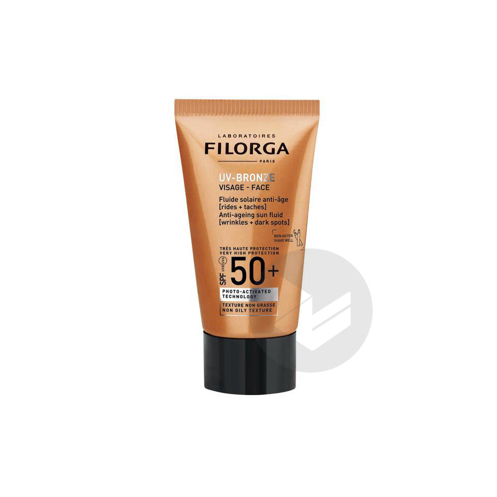 FILORGA UV-BRONZE SPF50+ Fluide solaire visage anti-âge T/40ml