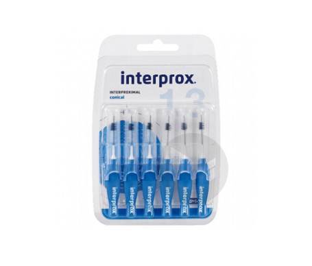 Interprox Conical Brossettes Interdentaires 1,3mm Bleu 6 brossettes