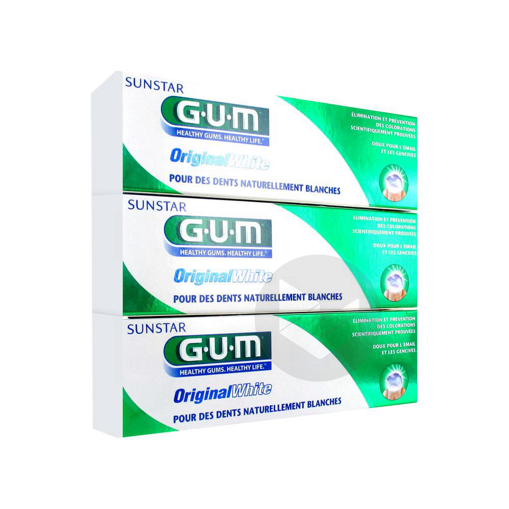 GUM ORIGINAL WHITE Pâte dentifrice blanchissant 3T/75ml