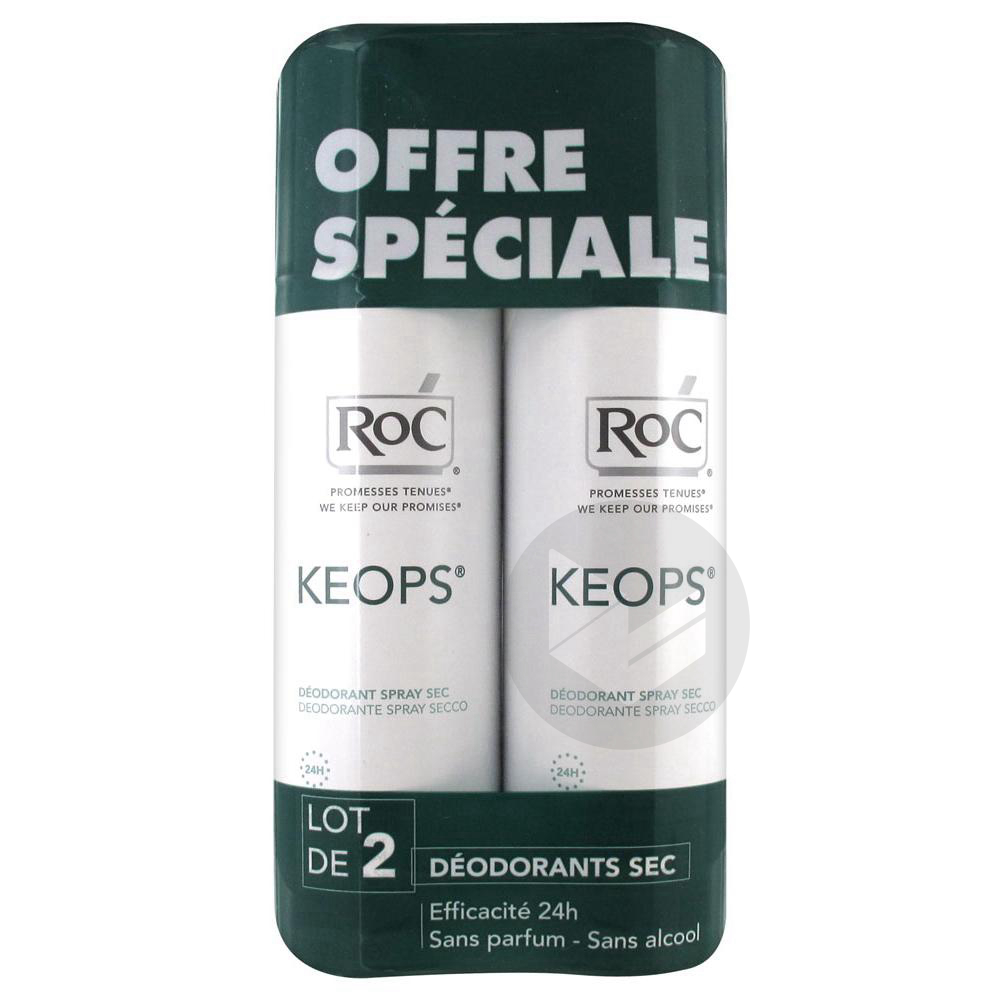 RoC Keops Spray Déodorant Sec Lot de 2 x 150 ml