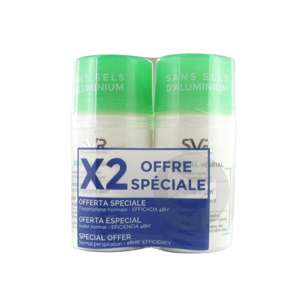 SVR SPIRIAL Déodorant soin anti-transpirant végétal 2Roll-on/50ml