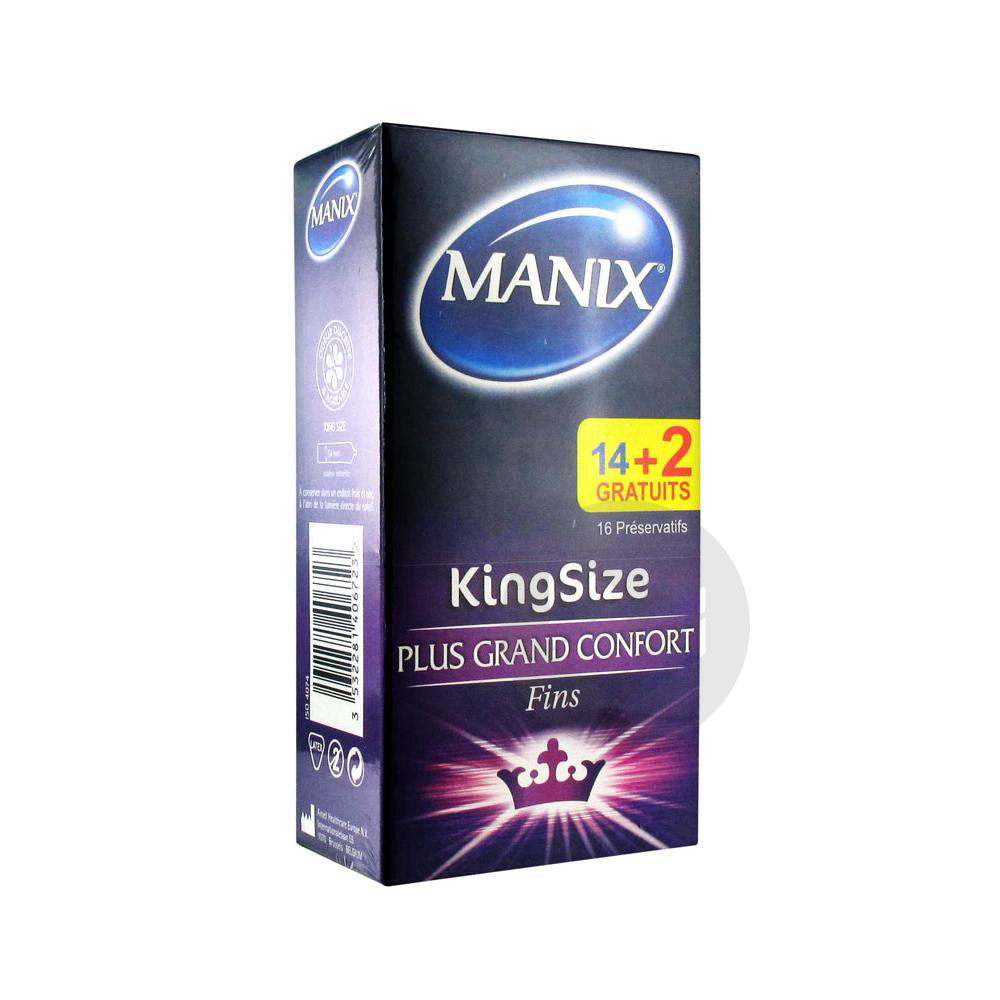 Manix King Size 14 Préservatifs + 2 Préservatifs Offerts