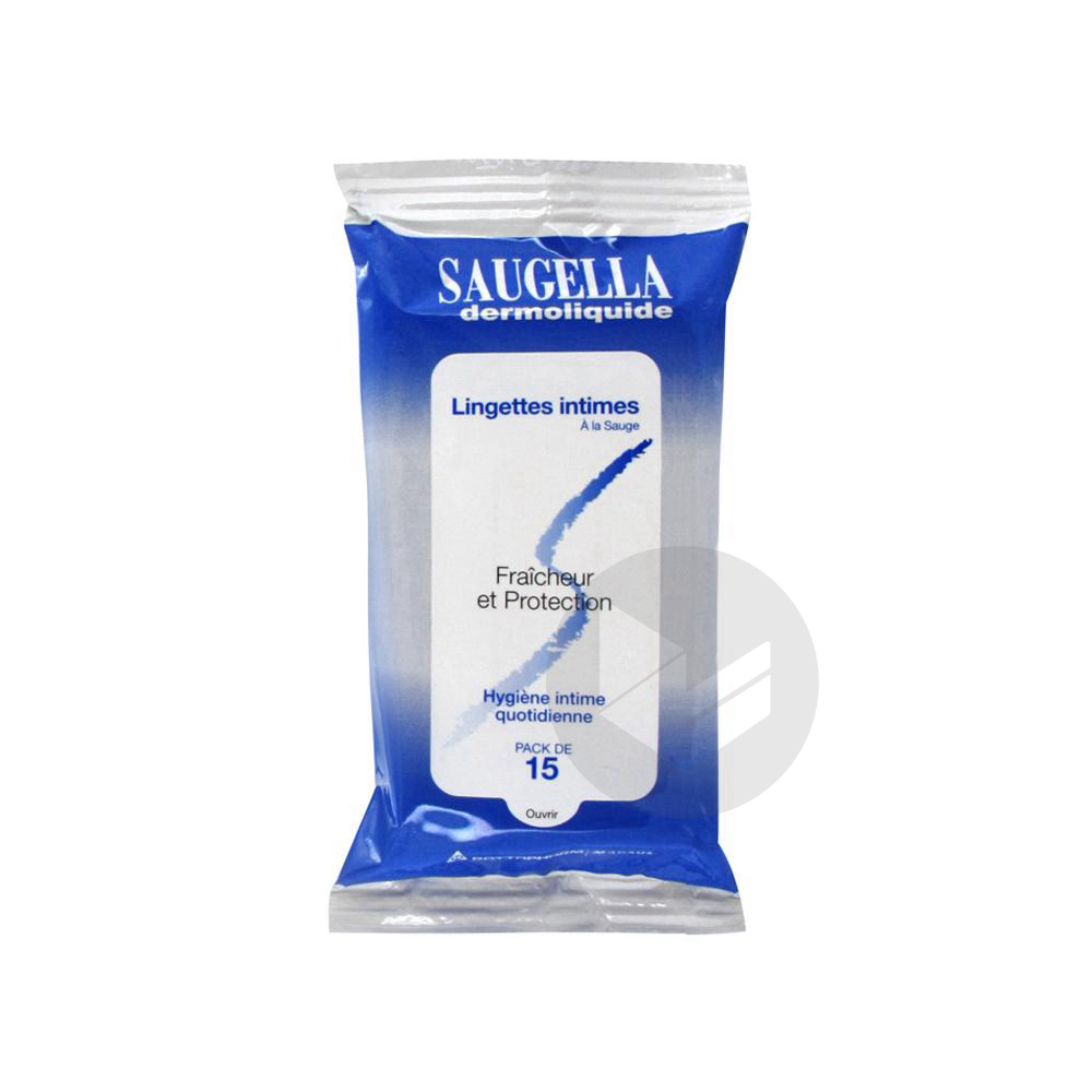 SAUGELLA Lingette dermoliquide hygiène intime Paquet/15