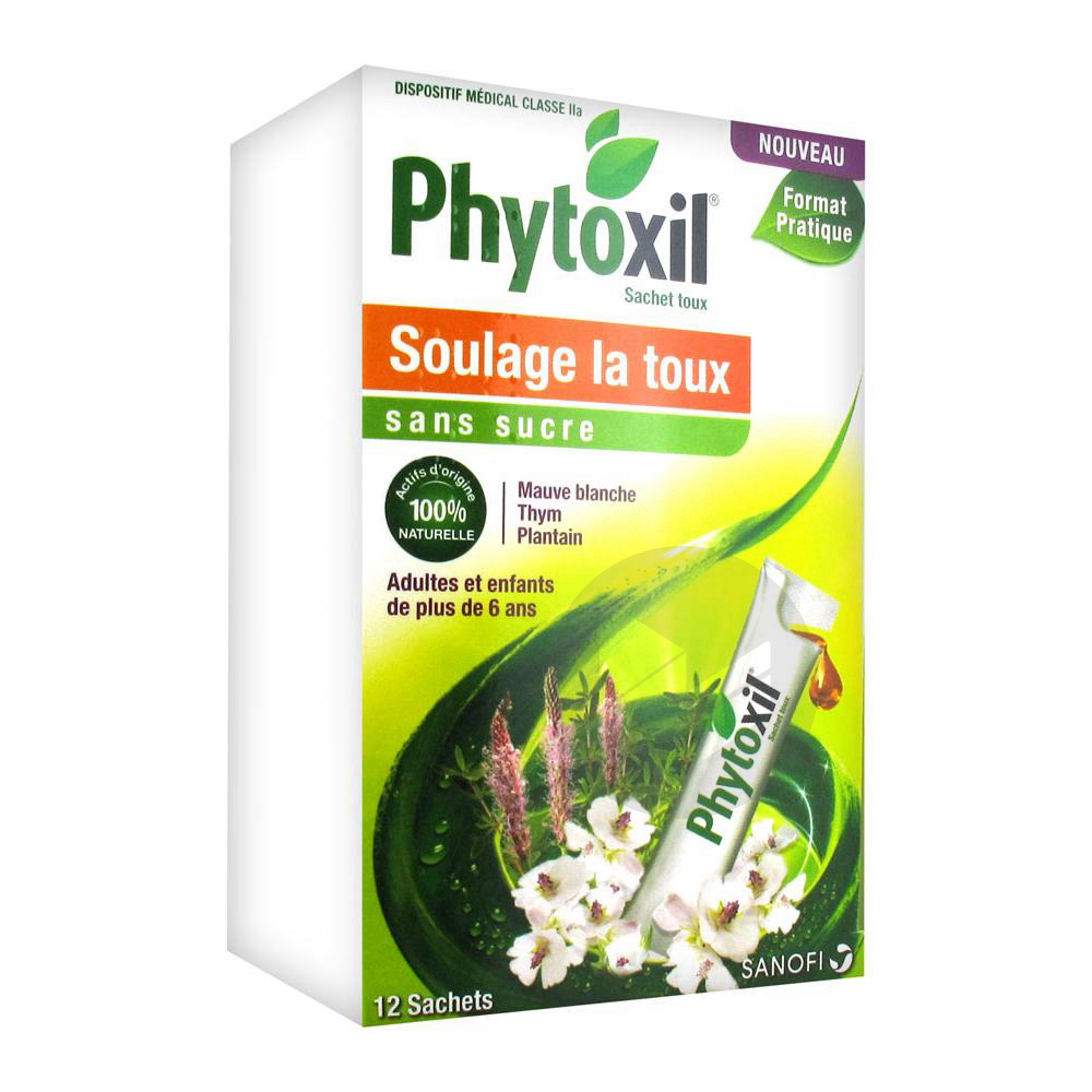 Phytoxil Toux sans Sucre adulte enfant +6ans 12 Sachets de 10ml