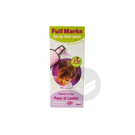 FULL MARKS Spray antipoux et lentes Fl/150ml+peigne