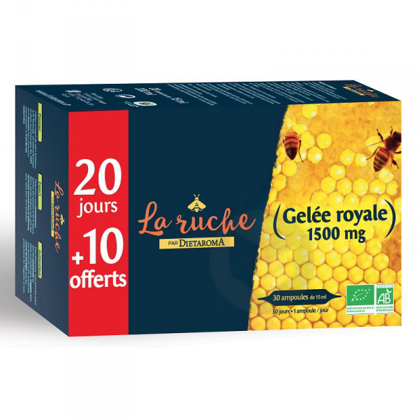 Gelée royale Bio - 20 ampoules + 10 offertes