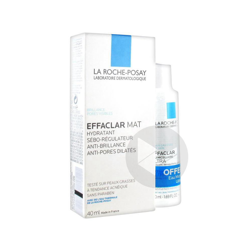 La Roche-Posay Effaclar Mat Hydratant Séborégulateur 40 ml + Eau Micellaire 50 ml Offerte