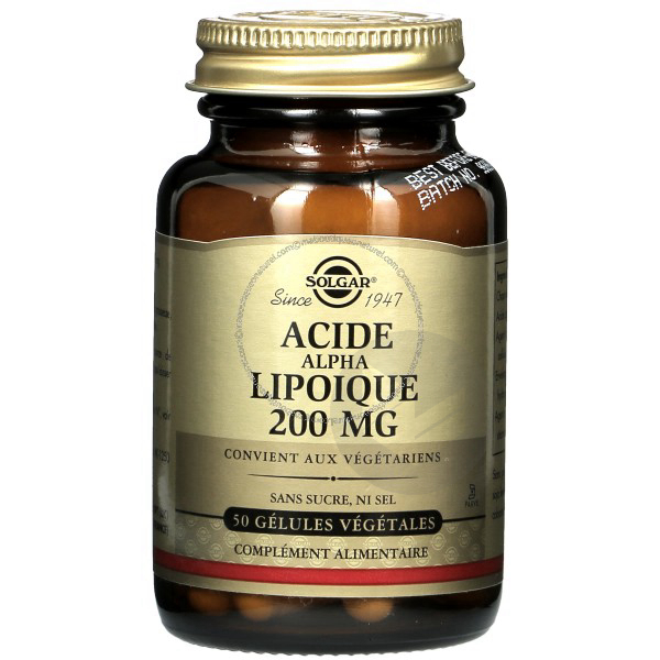 Acide alpha lipoÏque 200 mg - 50 capsules