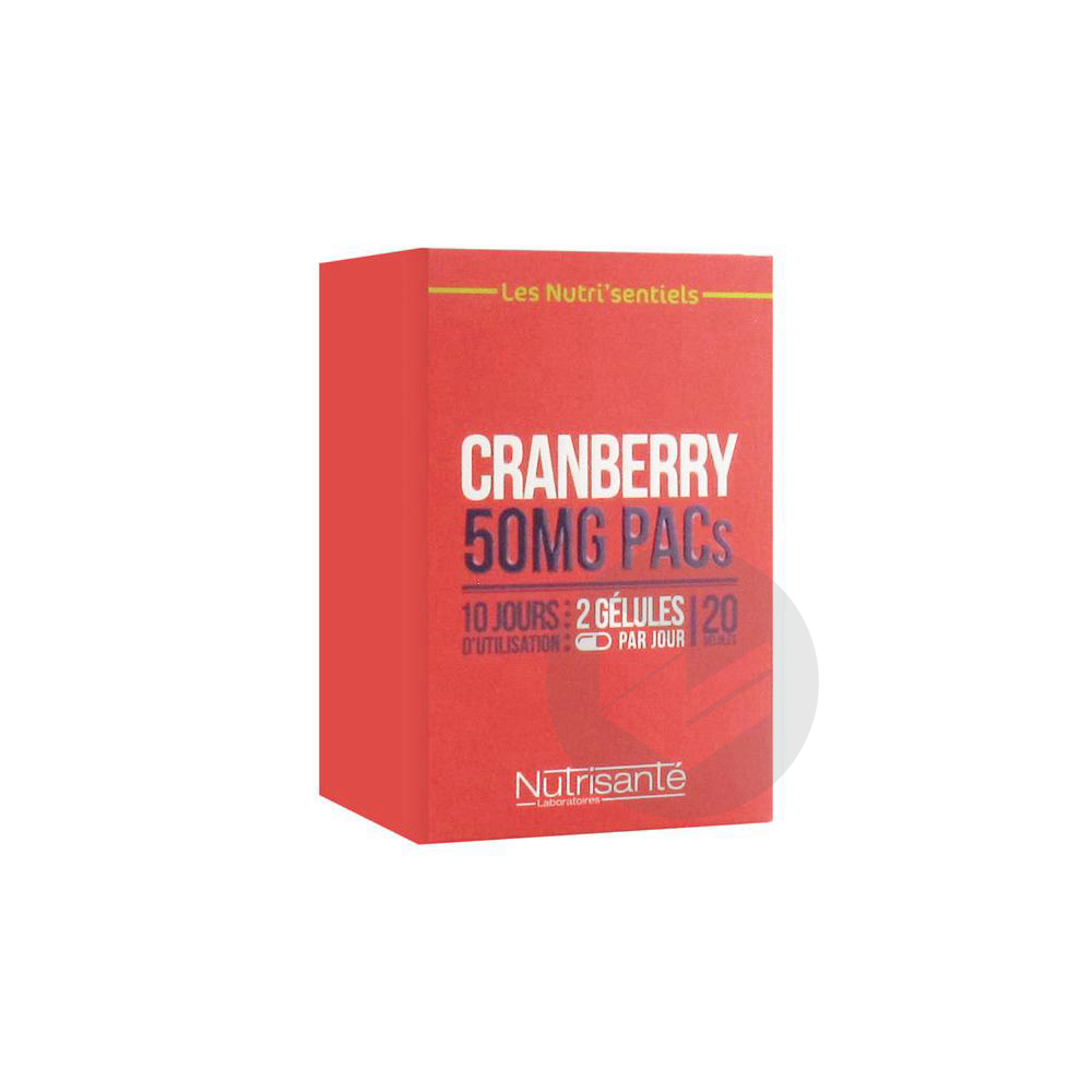 Nutrisanté Les Nutri'Sentiels Cranberry 50 mg PACs 20 Gélules