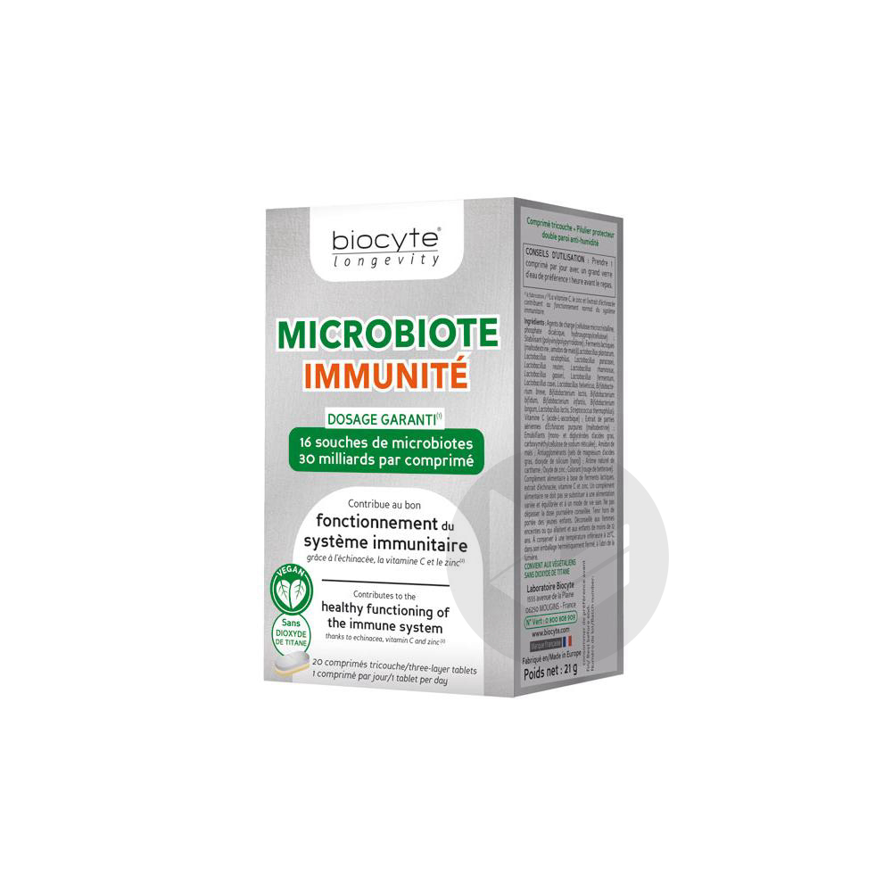 Biocyte Microbiote Immunité 20 Comprimés