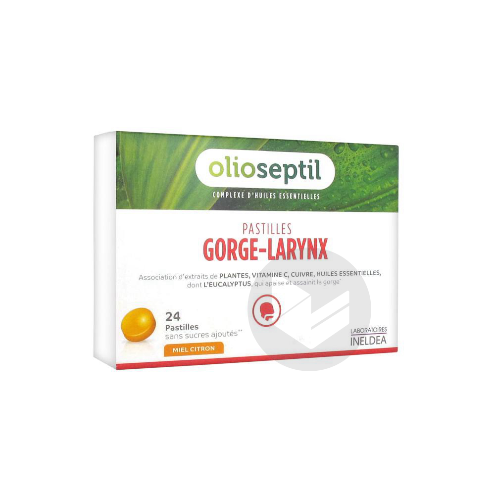 OLIOSEPTIL Past gorge larynx miel citron B/24