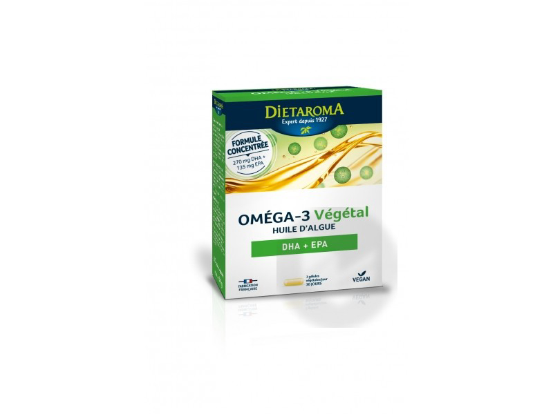 Oméga 3 végétal huile d'algue - 60 gélules