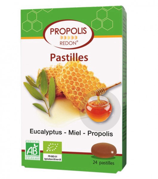 Pastilles Propolis Miel Eucalyptus Bio - 24 pastil les