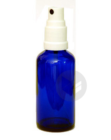 Flacon verre bleu EE + Spray - 50 ml