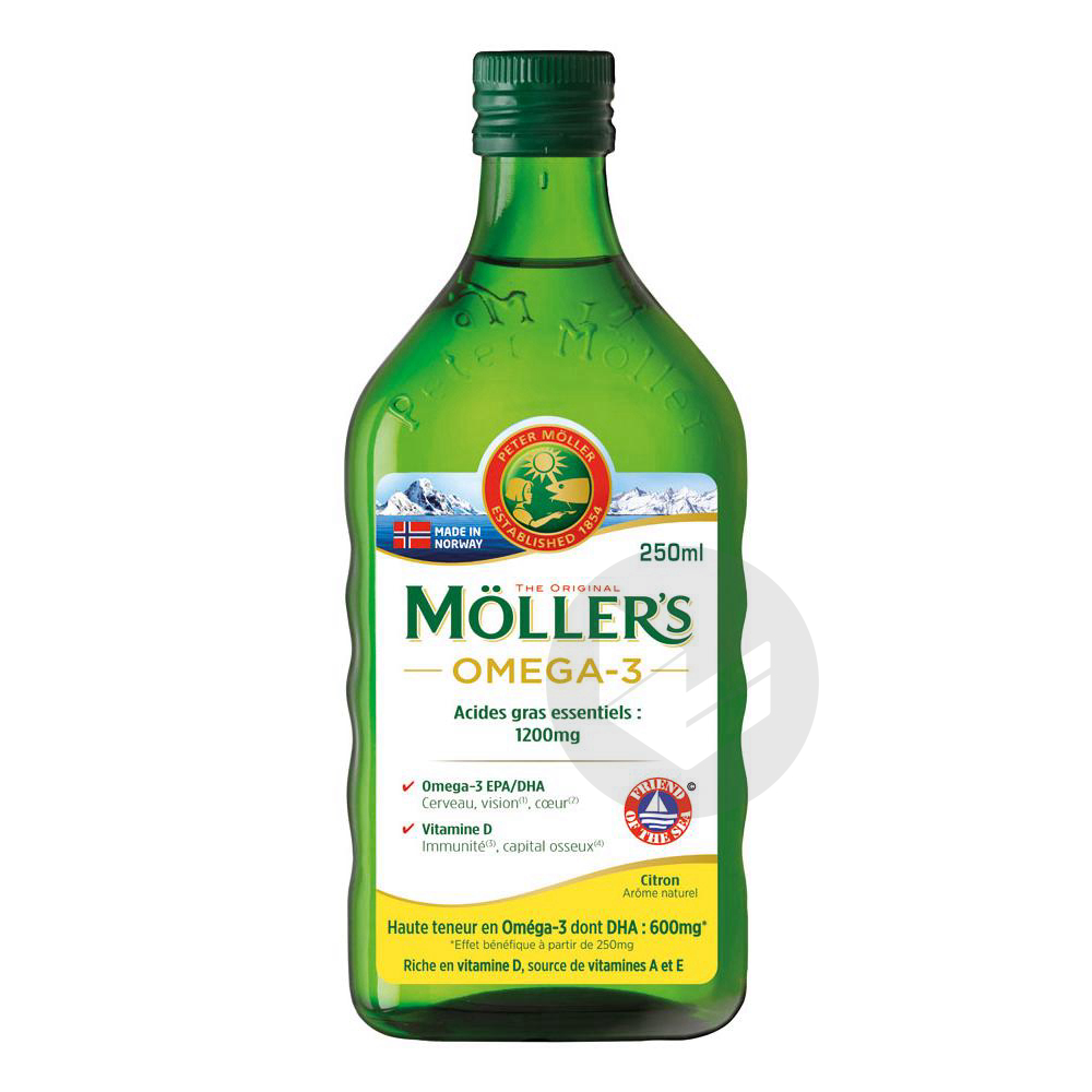 Möller's omega-3 huile de foie de morue arome citron 250 ml