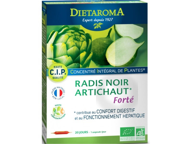 CIP Radis noir Artichaut Forté Bio - 20 ampoules de 10 ml