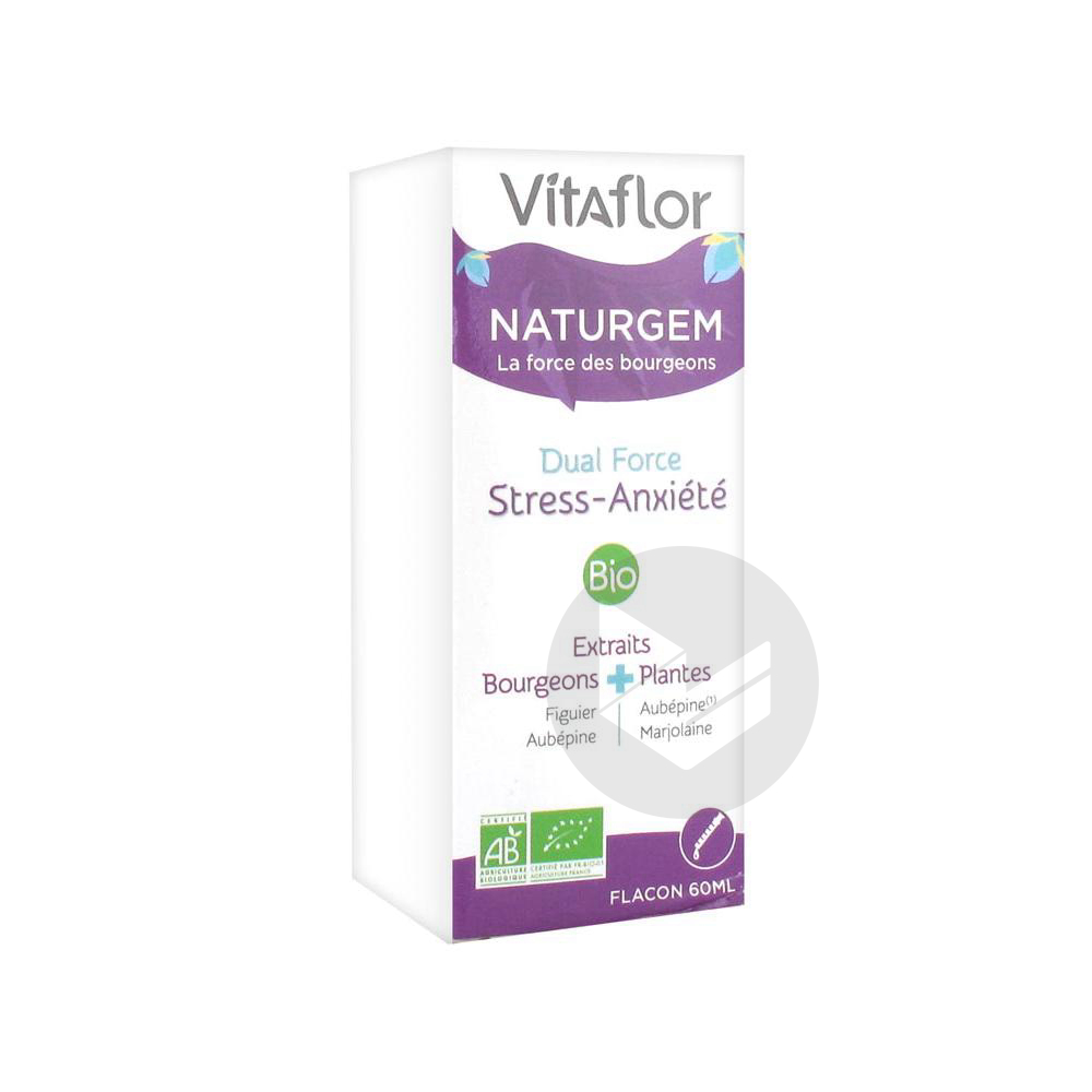 Vitaflor Naturgem Dual Force Stress-Anxiété Bio 60 ml
