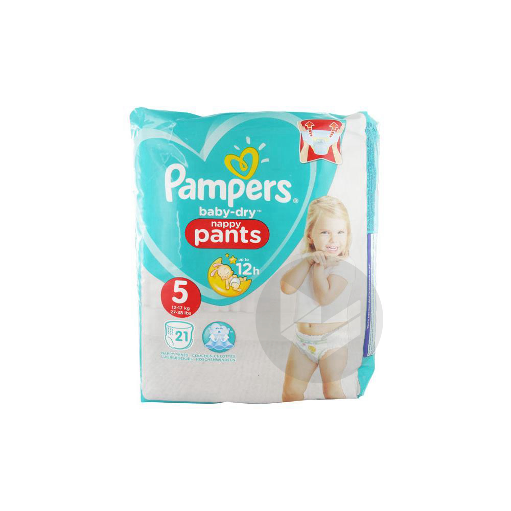 PAMPERS BABY DRY Couche T5+ 12-18kg Paq/21