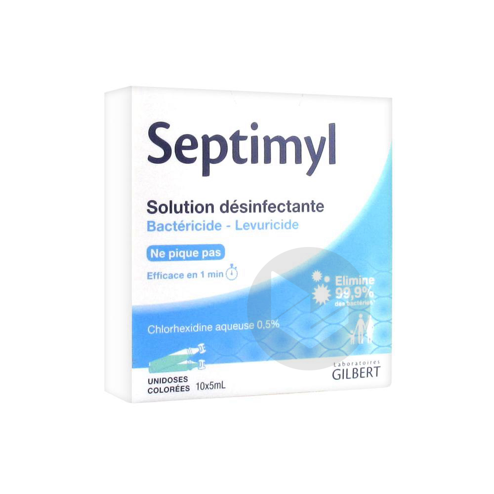 Septimyl Solution Désinfectante Chlorhexidine Aqueuse 0,5% 10 x 5 ml