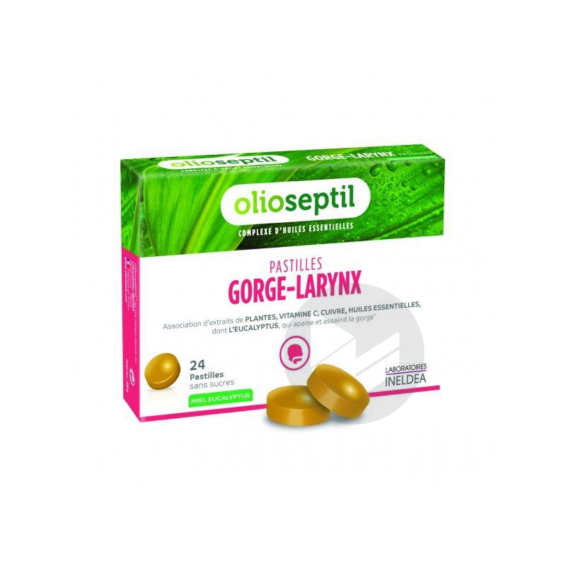 OLIOSEPTIL Past gorge larynx miel plantes 24 pastilles