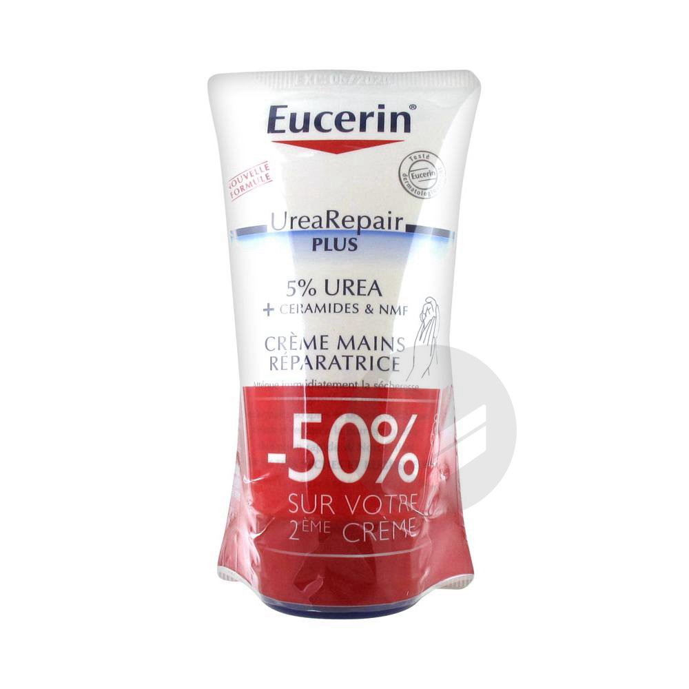 Eucerin UreaRepair PLUS 5% Urea Crèmes Mains Réparatrices Lot de 2 x 75 ml
