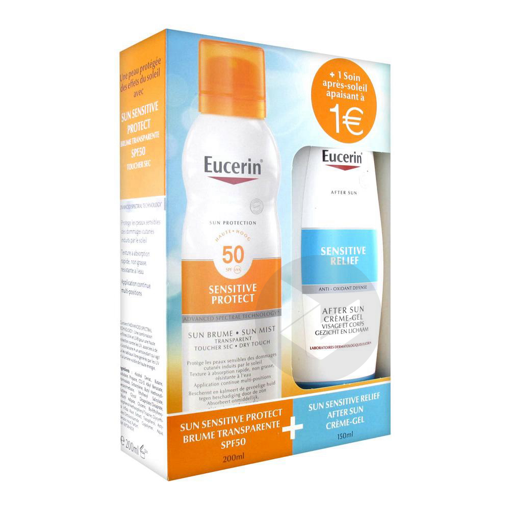 Eucerin Sun Protection Sun Brume SPF 50 200 ml + Sensitive Relief After Sun Crème-Gel 150 ml
