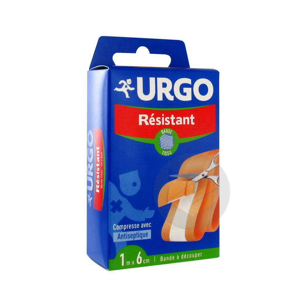 URGO RESISTANT Pans bande à découper antiseptique 6cmx1m
