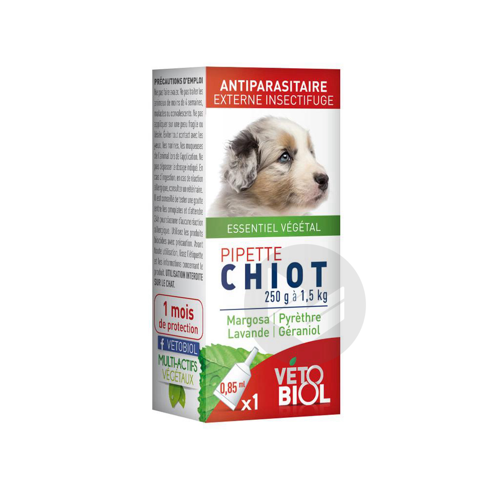 Vétobiol Pipette Chiot 250 g à 1,5 kg 1 Pipette