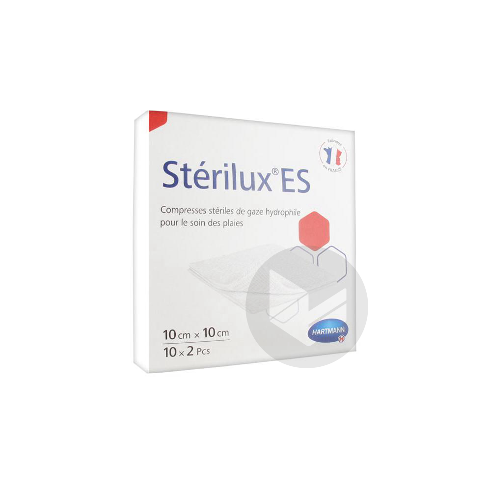 Stérilux ES Compresses de Gaze Stériles 10 x 10 cm 10x 2