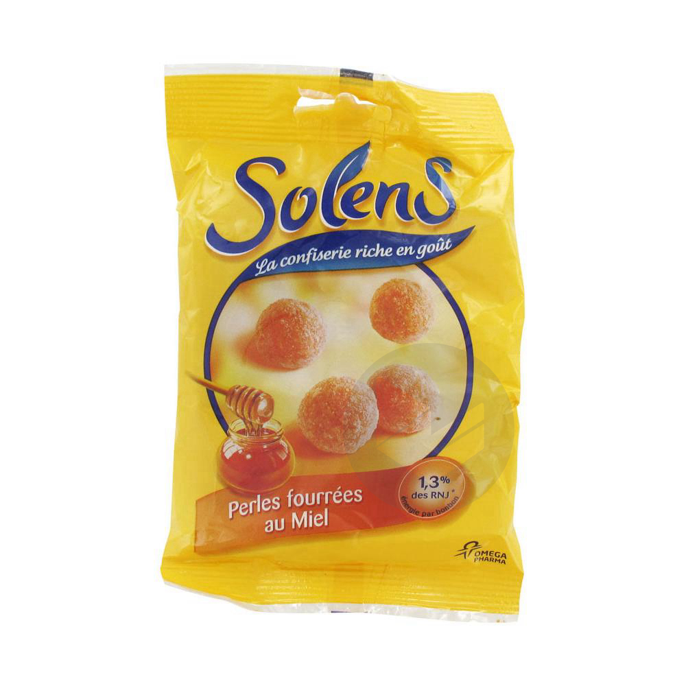 SOLENS SUCRES CUITS Bonbon perles fourrées miel Sach/100g