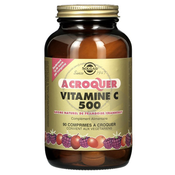 Vitamine C 500 Framboise à croquer - 90 comprimés