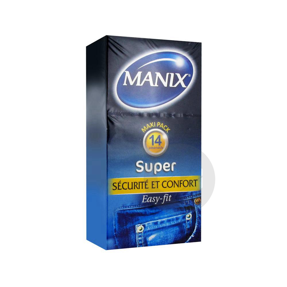 MANIX SUPER Préservatif avec réservoir lubrifiés B/14