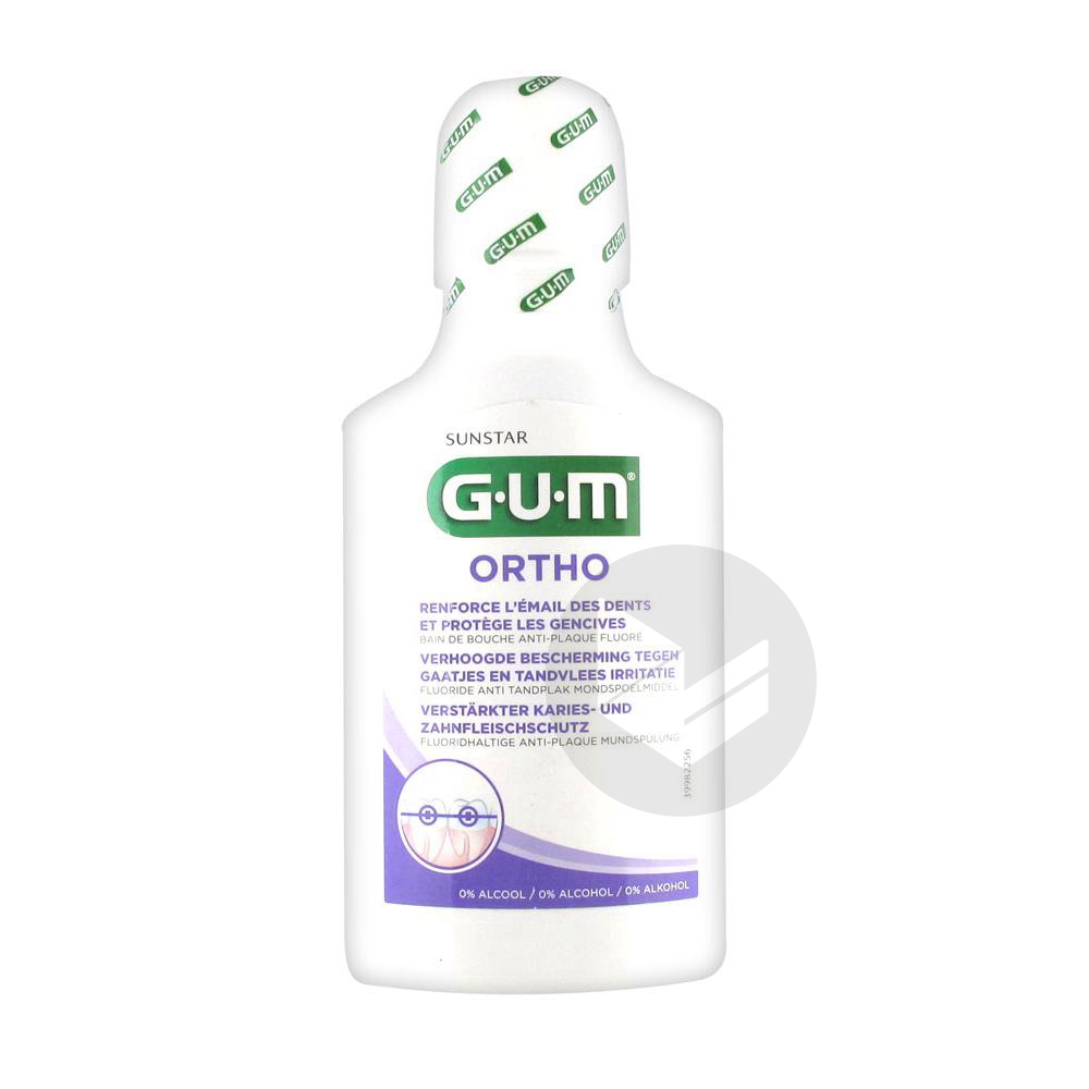 GUM ORTHO Bain bouche sans alcool Fl/300ml