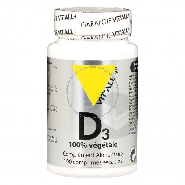 Vitamine D3 végétale 20 µg - 100 comprimés