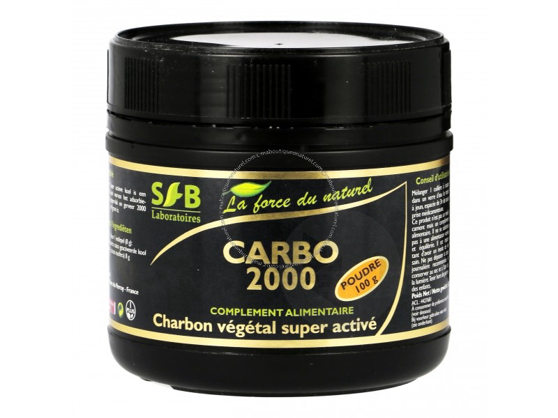 Carbo 2000 charbon végétal super activé poudre - 1 00 g