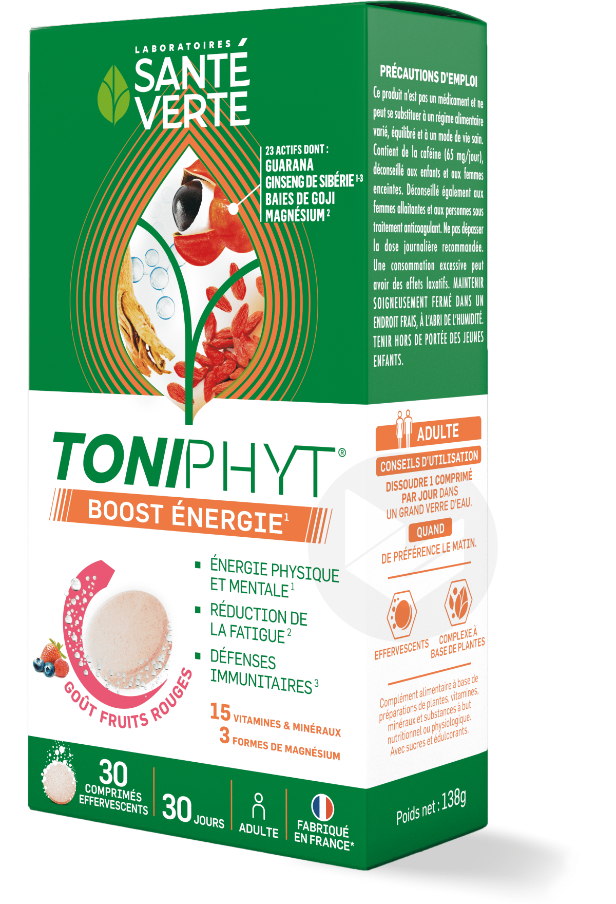 Toniphyt Boost Fruits Rouge 30 Comprimés