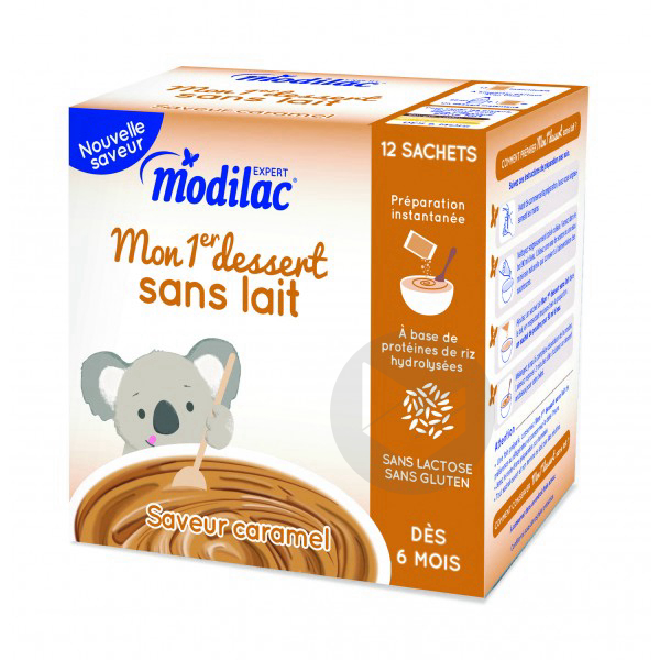 MODILAC EXPERT MON 1ER DESSERT SANS LAIT Prép instantanée caramel 12Sach/18,6g