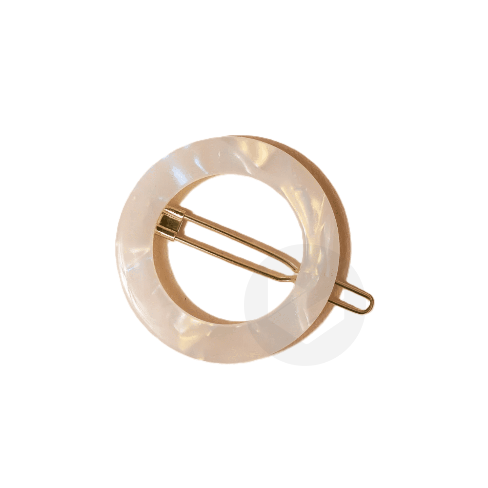 Barrette ronde Nacre