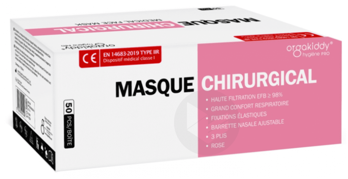 Masque Chirurgical IIR Rose X50
