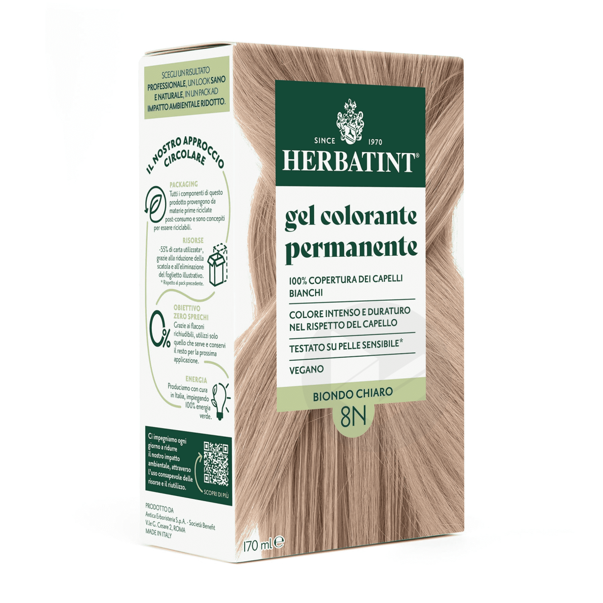 Soin colorant permament 8N Blond Clair 170ml