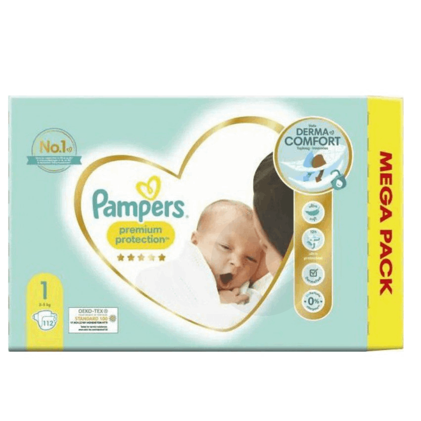 Couches bébé Taille 1 : 2-5Kg Premium Protection x112