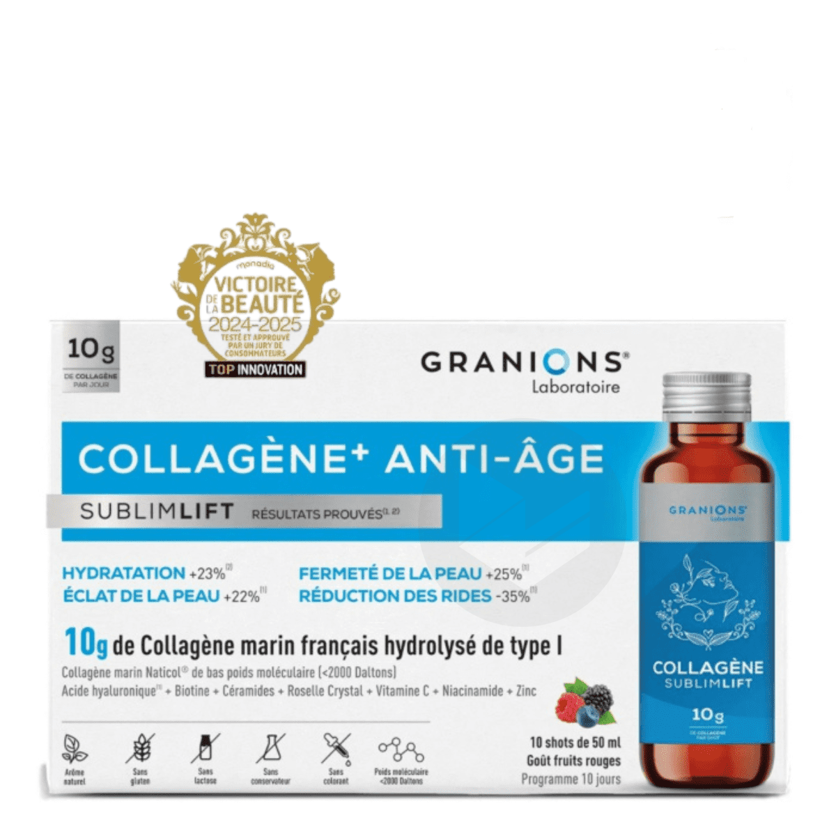 Collagène+ Sublimlift-10 Shots Fruits Rouges